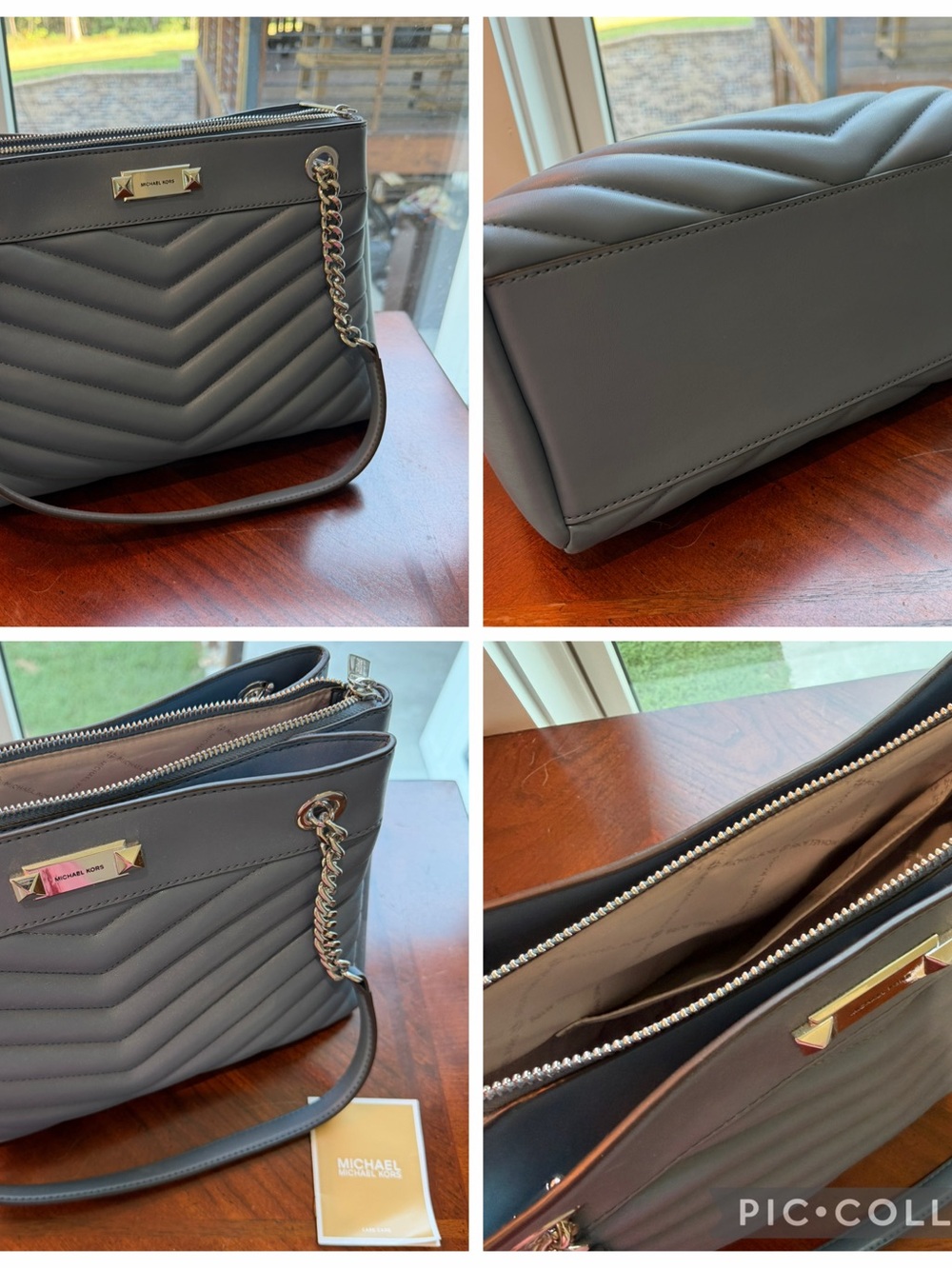Michael Kors Quilted Chevron Shoulder Bag in Denim